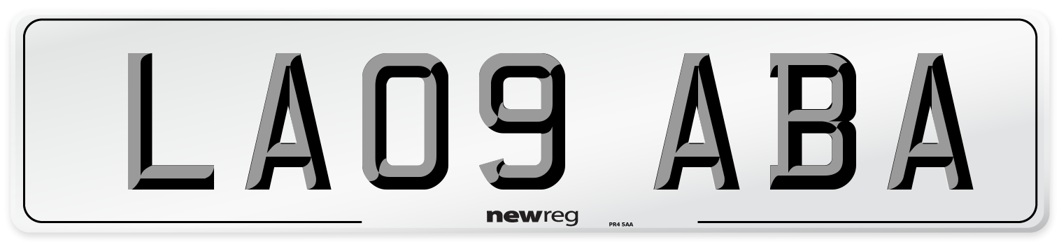 LA09 ABA Number Plate from New Reg